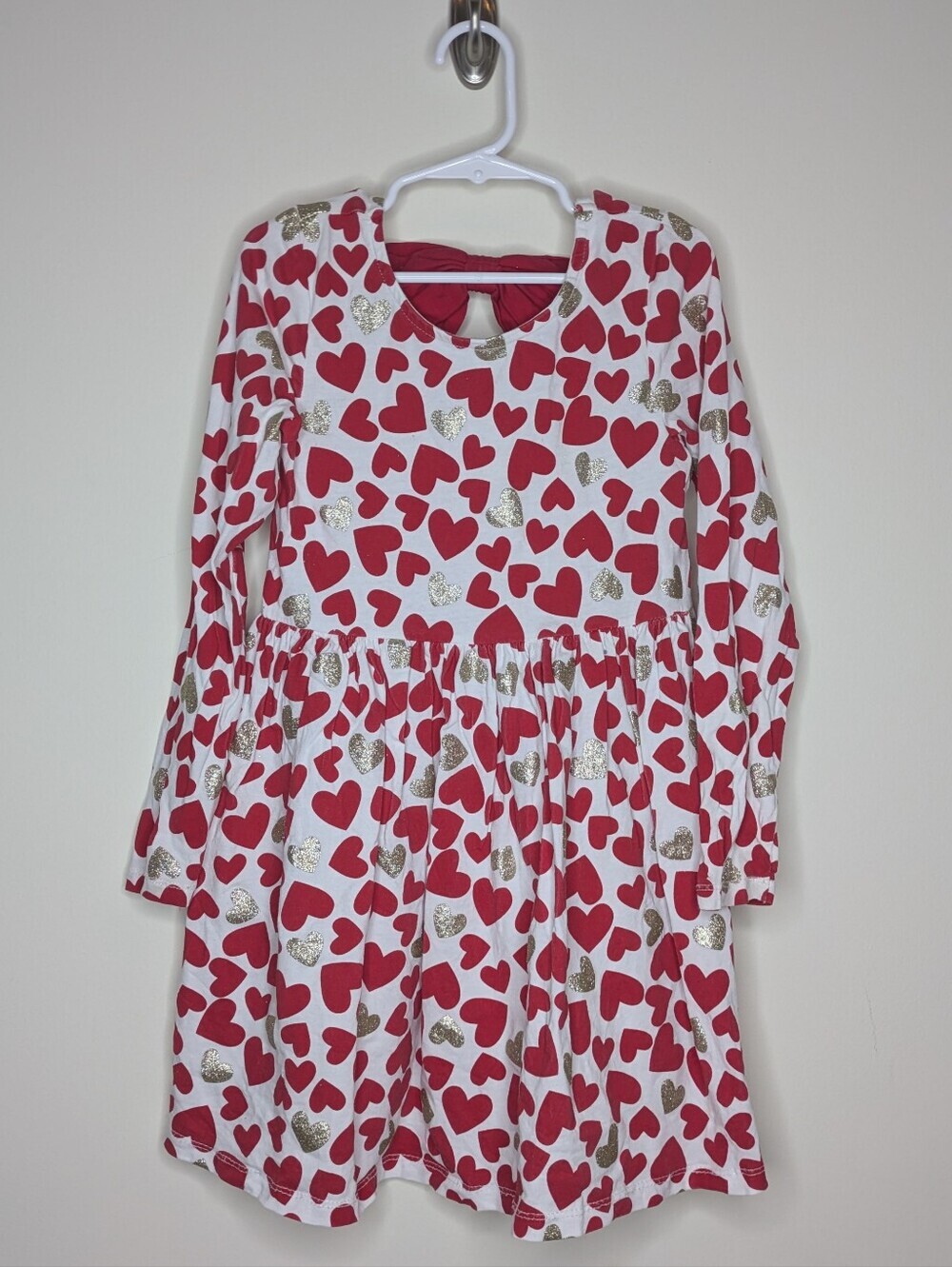 Tommy Bahama White Dress with Red and Gold Heart Print 6